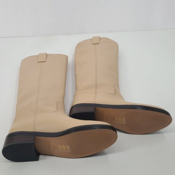 J. Crew Women's Leather Knee High Pull On Riding Boots Beechwood Cream Size 5.5 - Picture 7 of 14